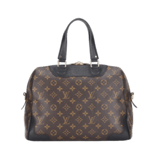 LOUIS VUITTON M50058 RETIRO BLACK LEATHER MONOGRAM CANVAS GOLD HARDWARE WITH STRAP | AlmaBagz