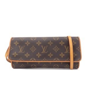 Louis Vuitton Monogram Pochette Twin GM 2Way Bag Brown M51852 | AlmaBagz