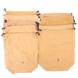 Louis Vuitton Set of 9 Dust Bag Old Style Draw String Beige Brown | AlmaBagz