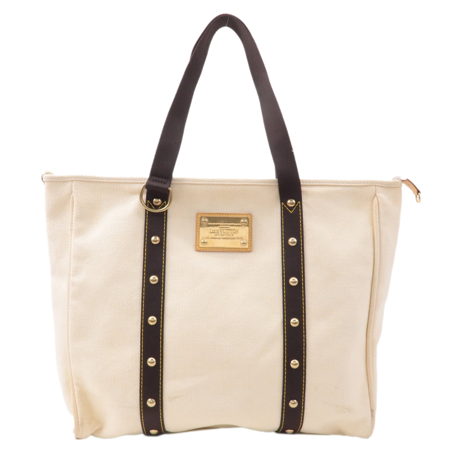 Louis Vuitton Antigua Cabas GM Tote Bag Hand Bag Ecru M40033 | AlmaBagz