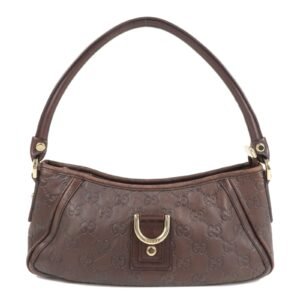 GUCCI Abbey Guccissima Leather Hand Bag Pouch Dark Brown 130939 | AlmaBagz