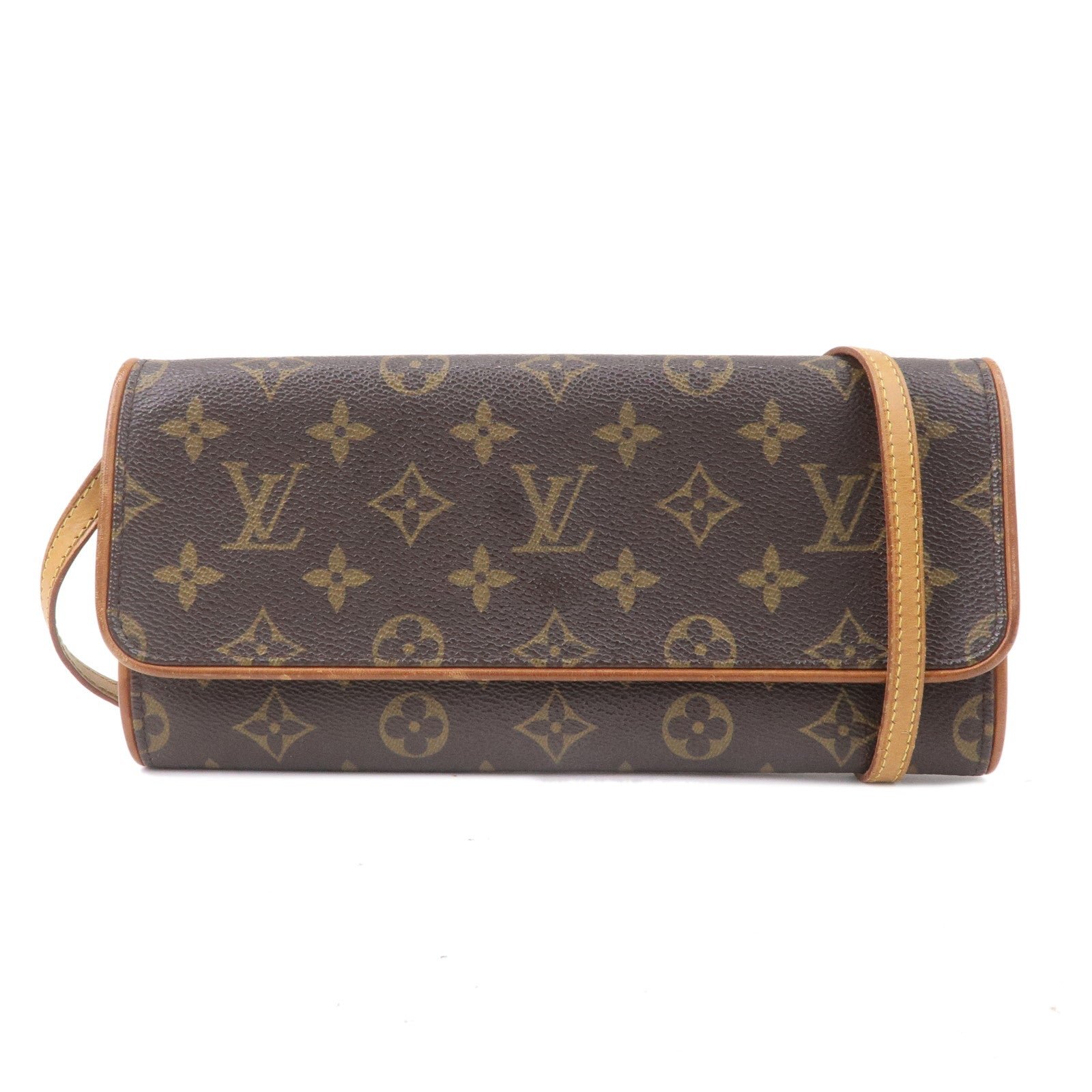 Louis Vuitton Monogram Pochette Twin GM 2Way Bag Brown M51852 | AlmaBagz