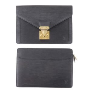 Louis Vuitton Set of 2 Epi Clutch Bag Black M52612 M52522 | AlmaBagz