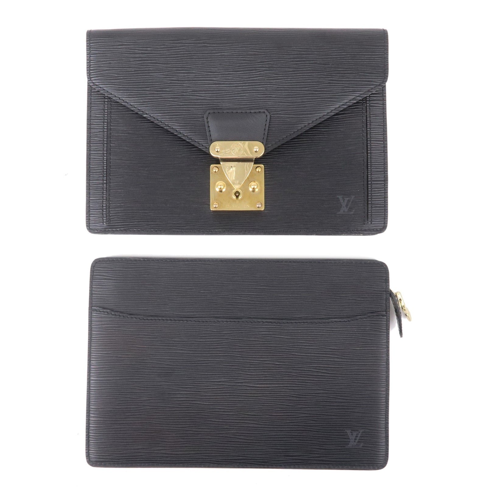 Louis Vuitton Set of 2 Epi Clutch Bag Black M52612 M52522 | AlmaBagz