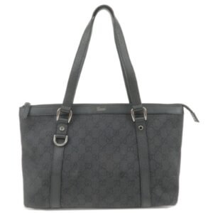 GUCCI Abbey GG Canvas Leather Tote Bag Hand Bag Black 268640 | AlmaBagz