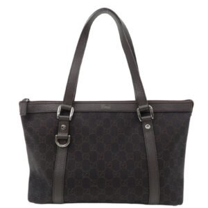 GUCCI Abbey GG Leather Tote Bag Hand Bag Dark Brown 268640 | AlmaBagz