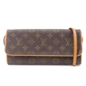 Louis Vuitton Monogram Pochette Twin GM 2Way Bag Brown M51852 | AlmaBagz