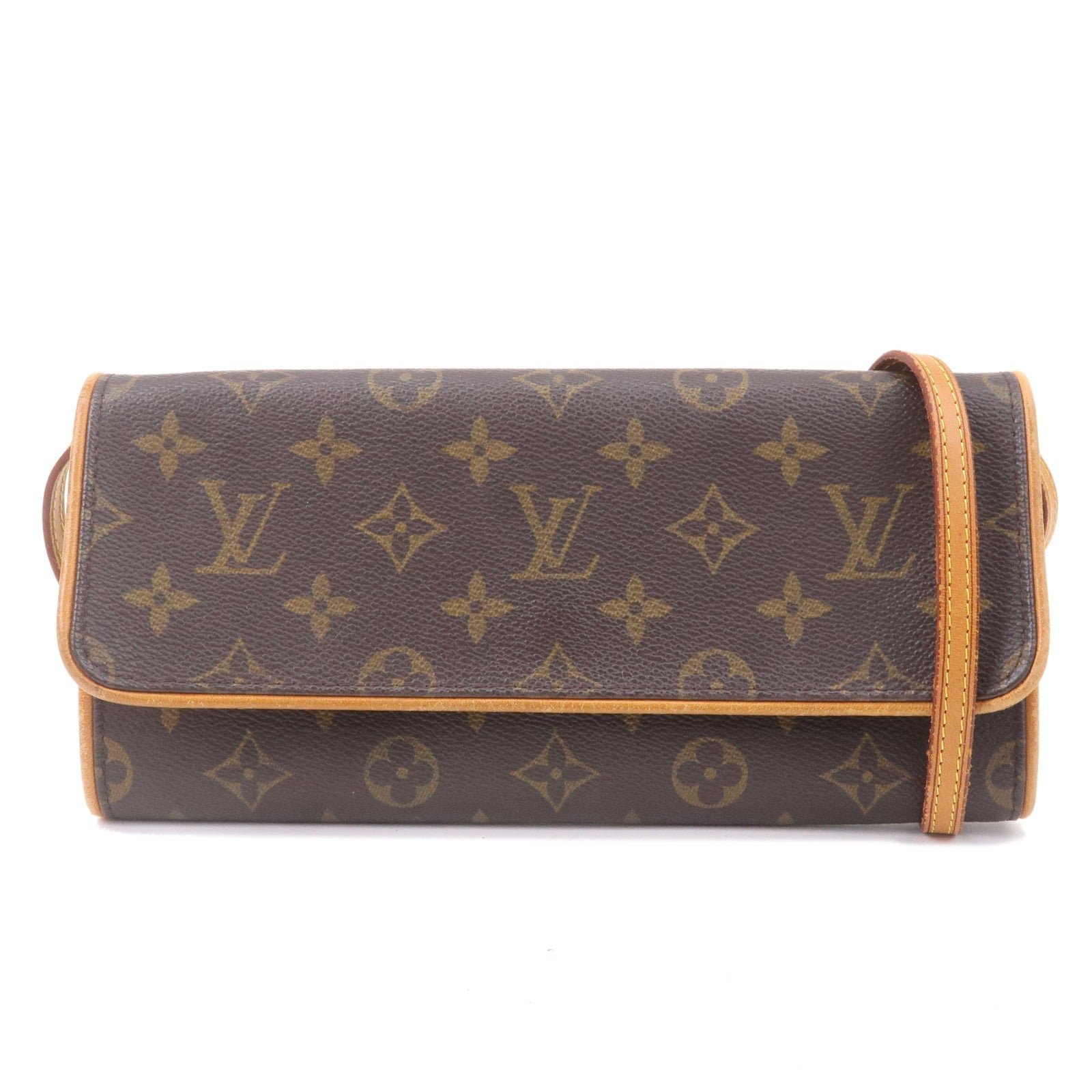 Louis Vuitton Monogram Pochette Twin GM 2Way Bag Brown M51852 | AlmaBagz