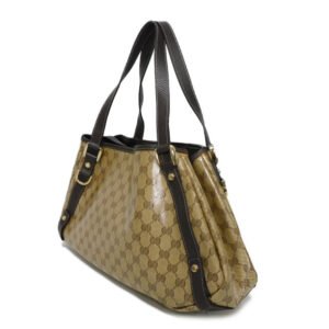 GUCCI Tote Bag 293578 GG Crystal Canvas (Plastics finish) beige Brown Plastics Coated Shoulder Bag GG Crystal Tote unisex(Unisex) Used | AlmaBagz