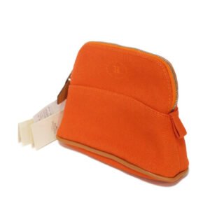HERMES Handbag H103772M 02 cotton Orange Who Current H mark orange canvas unused Bolide Pouch 16 Mini unisex Used | AlmaBagz
