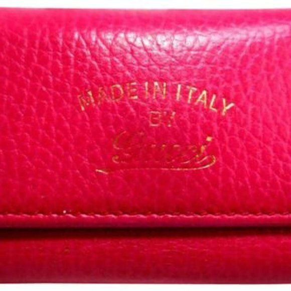 Gucci Hot Pink Leather Key Holders & Wallet | AlmaBagz