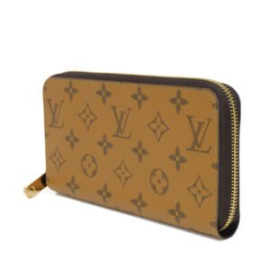LOUIS VUITTON Long Wallet Purse M82444 Monogram Reverse Canvas x Grained Leather Brown x noir Monogram reverse Zippy wallet | AlmaBagz