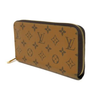 LOUIS VUITTON Long Wallet Purse M82444 Monogram Reverse Canvas x Grained Leather Brown x noir Monogram reverse Zippy wallet | AlmaBagz