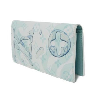 LOUIS VUITTON Long Wallet Purse M82306 Monogram Aqua Garden Canvas Crystal blue monogram aqua garden Portefeuille Braza | AlmaBagz