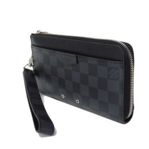 LOUIS VUITTON Long Wallet Purse N60379 Damier Graphite canvas x cowhide leather Noir Damier Graphite Zippy dragonne | AlmaBagz