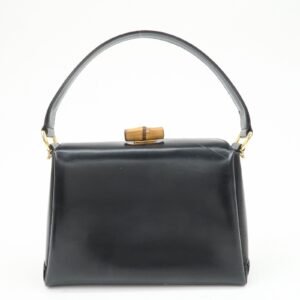 GUCCI Bamboo Leather Hand bag Shoulder Bag Black 000.1781.0175 | AlmaBagz