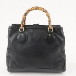 GUCCI Bamboo Leather Tote Bag Black 282317 | AlmaBagz