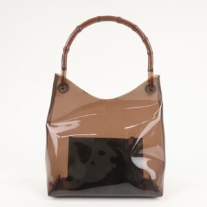 GUCCI Bamboo Vinyl Leather Shoulder Bag Clear Brown 001.2113.1880 | AlmaBagz