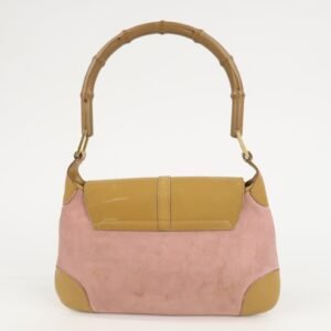 GUCCI Bamboo Suede Leather Shoulder Bag Pink Beige 001.4096.1705 | AlmaBagz