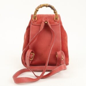 GUCCI Bamboo Leather Backpack Mini Ruck Sack Bag Red 003.1705 | AlmaBagz