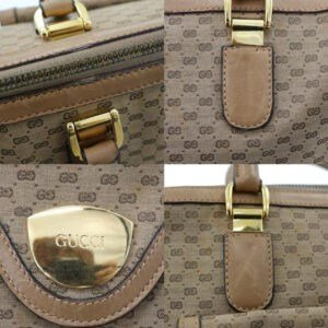 Gucci Bamboo Buckle Top Handle Bag Xl Vintage Micro Guccissima Logo Print With Front Pocket Brown | AlmaBagz