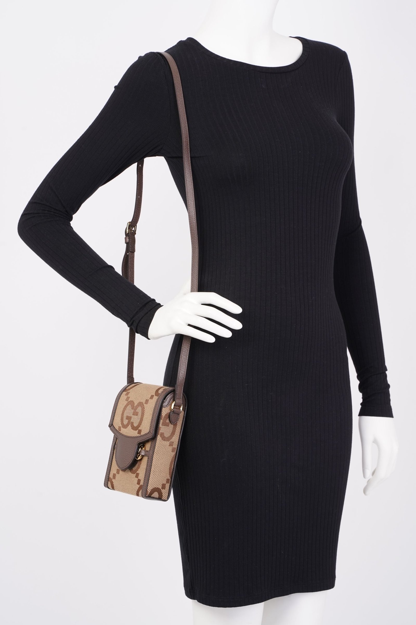 Gucci 1955 Horsebit Mini Beige and ebony GG supreme canvas Canvas | AlmaBagz