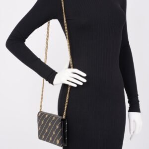 Gucci Wallet On Chain Black / Gold Leather | AlmaBagz