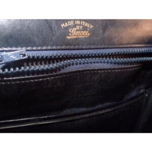 Gucci Vintage Black With Tortoise Shell Lucite And Gold Accents Leather Satchel | AlmaBagz