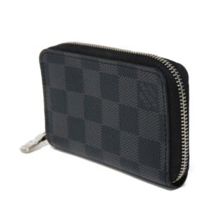 LOUIS VUITTON Coin case N63076 Damier Graphite canvas x grained leather (embossed) Noir Damier Graphite Zippy coin purse | AlmaBagz