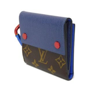 LOUIS VUITTON Bifold Wallet M63041 Monogram canvas x grain leather blue Monogram Pacific Compact wallet | AlmaBagz