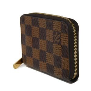 LOUIS VUITTON Coin case N63070 Damier canvas x grain leather (embossed) Ebene Damier Zippy coin purse | AlmaBagz