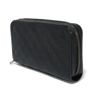 LOUIS VUITTON Long Wallet Purse N61254 Anfini Leather (Damie embossed) onyx Damier Anfini Zippy XL | AlmaBagz