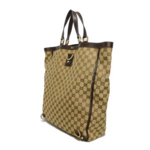 GUCCI Tote Bag 130733 GG canvas x calf leather beige GG canvas Abby Tote | AlmaBagz