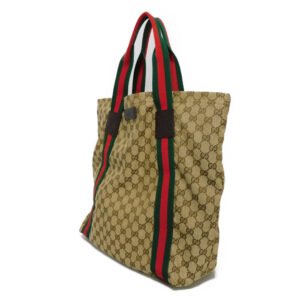 GUCCI Tote Bag 189669 GG canvas x calf leather (embossed) beige GG canvas Sherry Line Tote | AlmaBagz