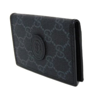 GUCCI Card Case 699267 92TCG 1000 GG Supreme canvas (polyurethane processing) x Calfskin leather black GG Supreme Interlocking G card holder | AlmaBagz