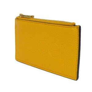 GUCCI Coin case 725550 AABEY 7636 Textured leather yellow Logo embossing Fragment case mens Used | AlmaBagz