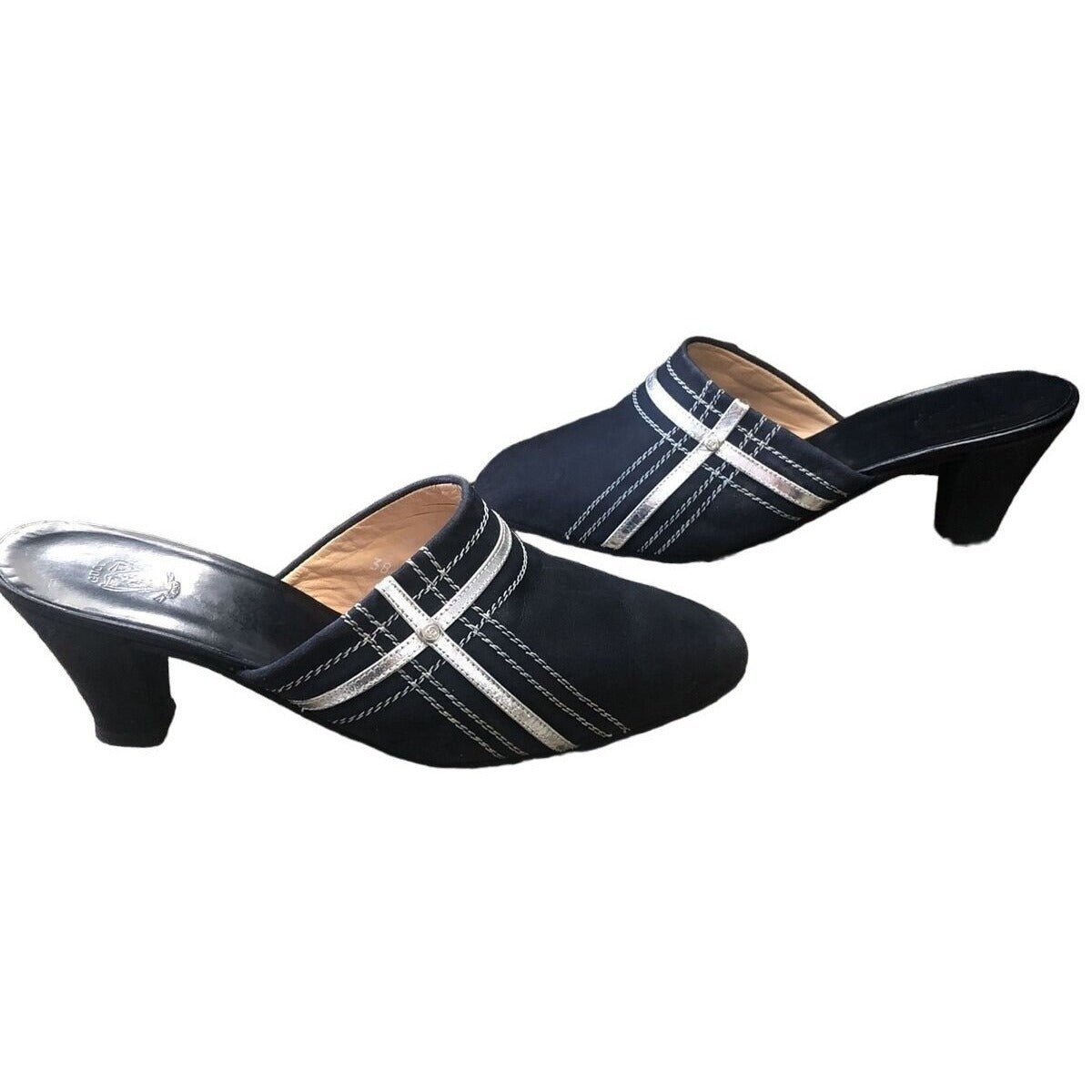 Gucci 1970s- 80s black silk over leather metallic shoes | AlmaBagz - Image 6