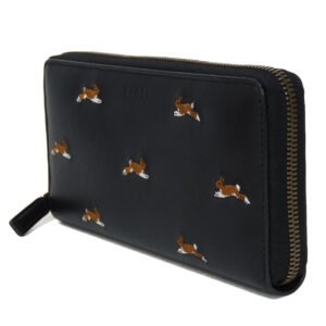 GUCCI Long Wallet Purse 428785 Smooth Calfskin Leather black Logo embossing Rabbit embroidered zip-around wallet Women(Unisex) Used | AlmaBagz