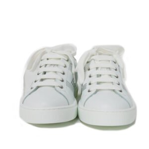 HERMES sneakers RG201115Z Calfskin White x silver H mark Avantage Women 35 Used | AlmaBagz