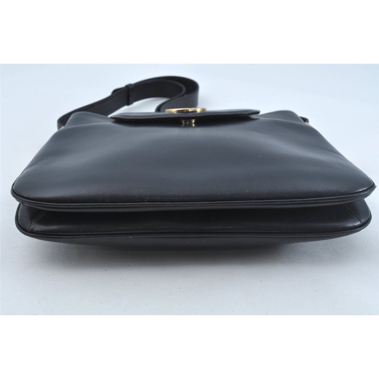 Gucci 1973 navy leather roomy handbag with a gold GG snap | AlmaBagz - Image 8