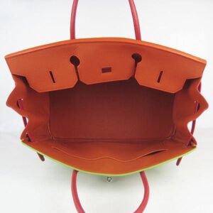 Hermes Birkin 35cm Togo Leather Handbags 6099 Red/Orange/Green S | AlmaBagz