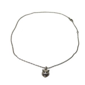 GUCCI Necklace 433608 J8400 0811 Ag925 Silver (smoked) Tiger cat head mens(Unisex) Used | AlmaBagz