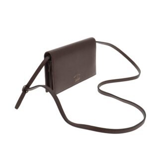 Gucci Dark Taupe Wallet On Strap | AlmaBagz