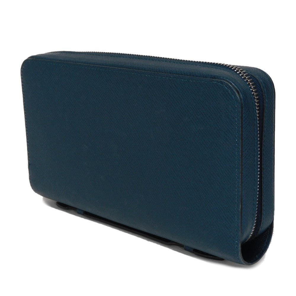 LOUIS VUITTON Long Wallet Purse M44276 Taiga leather (embossed) Blue Marine Taiga Zippy XL mens Used | AlmaBagz
