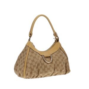 Gucci GG Canvas and Lemon Yellow Trim Abbey D Ring Shoulder Bag | AlmaBagz