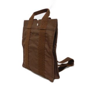 HERMES Backpack Nylon canvas (polyamide x polyester) Brown Serie button Her Line Sac Ad PM mens(Unisex) Used | AlmaBagz