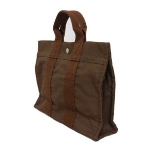 HERMES Tote Bag Nylon canvas (polyamide x polyester) Brown Serie button Her Line PM Tote mens(Unisex) Used | AlmaBagz