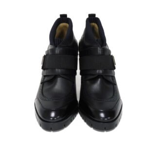 HERMES Booties Goatskin black Gillies Derby Spicy Women 37 1/2 Used | AlmaBagz
