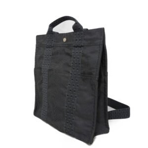 HERMES Backpack Nylon canvas (polyamide x polyester) Dark gray Serie button Her Line ad MM Women(Unisex) Used | AlmaBagz