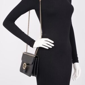 Gucci Interlocking Bag Black Leather Small | AlmaBagz